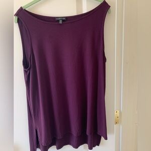 EILEEN FISHER Violet Tank Top Size Large High/low Hem  Length 26” Pit to Pit 20”